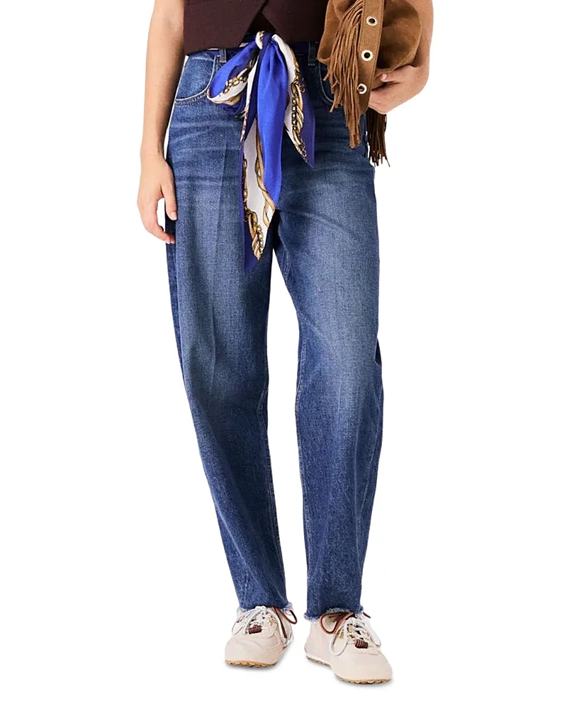 High Rise Barrel Leg Jeans by Maje
