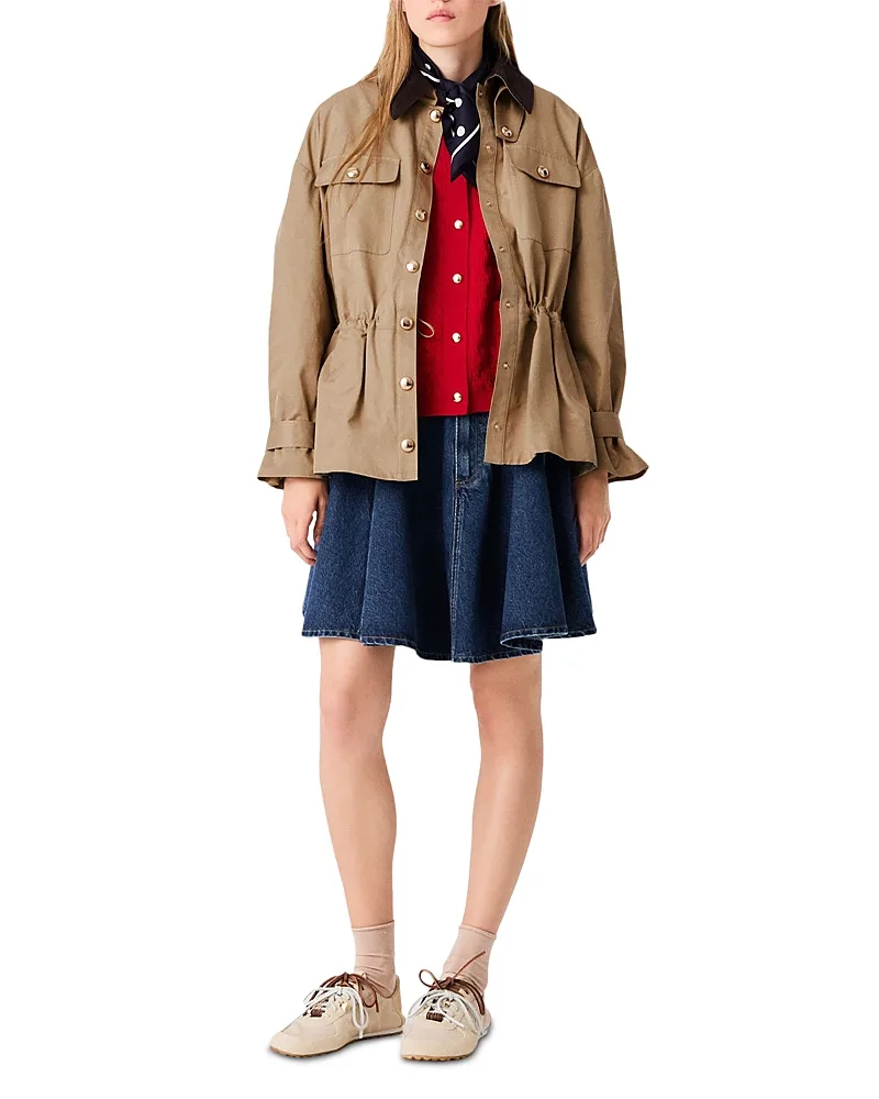 Gapiri Contrast Collar 2-In-1 Trench Coat by Maje