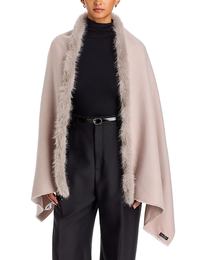 Faux Fur Trim Wrap