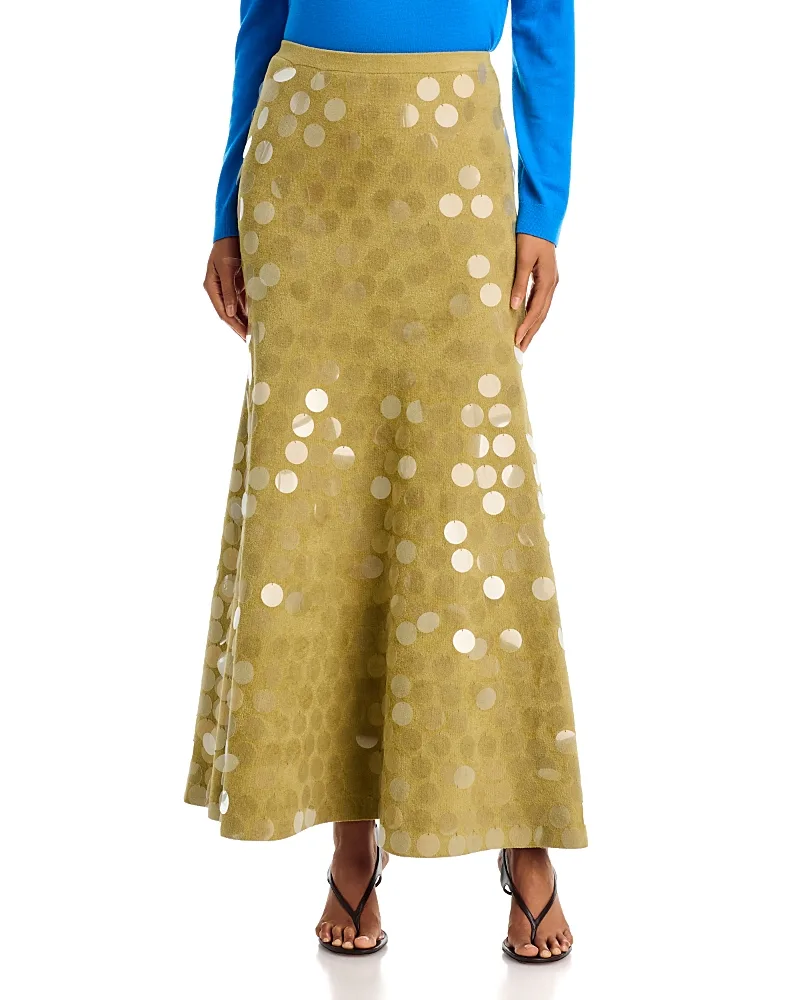 Zander Paillette Knit Maxi Skirt by Zankov