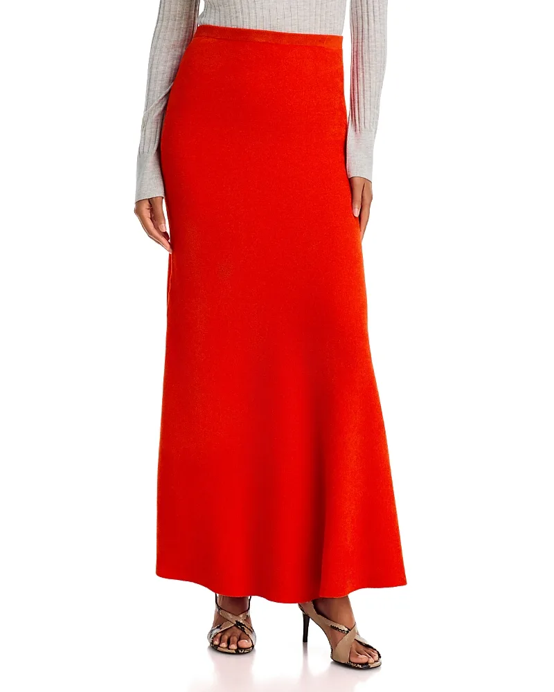 Zander Knit Side Slit Maxi Skirt by Zankov