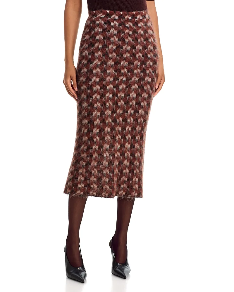 Dephine Geo Knit Straight Skirt by Zankov