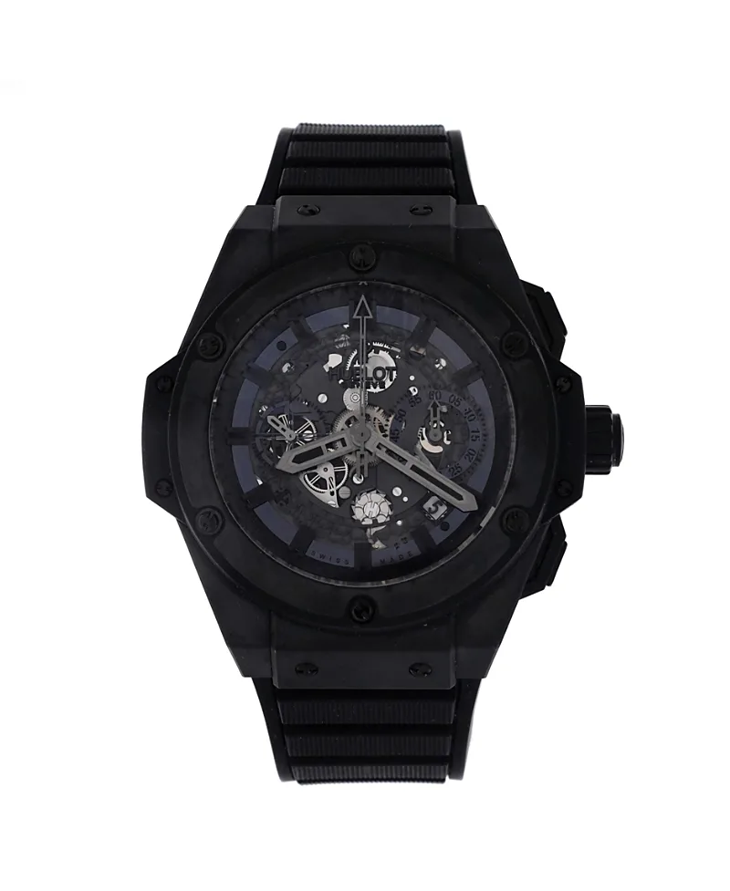 Pre-Owned Hublot Big Bang Unico King Power Black Magic Chronograph Automatic Watch in Ceramic and Rubber 48mm by Pre-owned Hublot