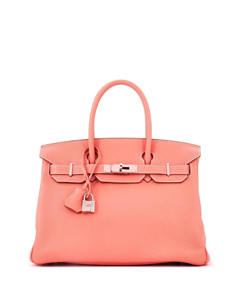 Pre-Owned Hermes Birkin 30 Clemence Leather Palladium Hardware Satchel