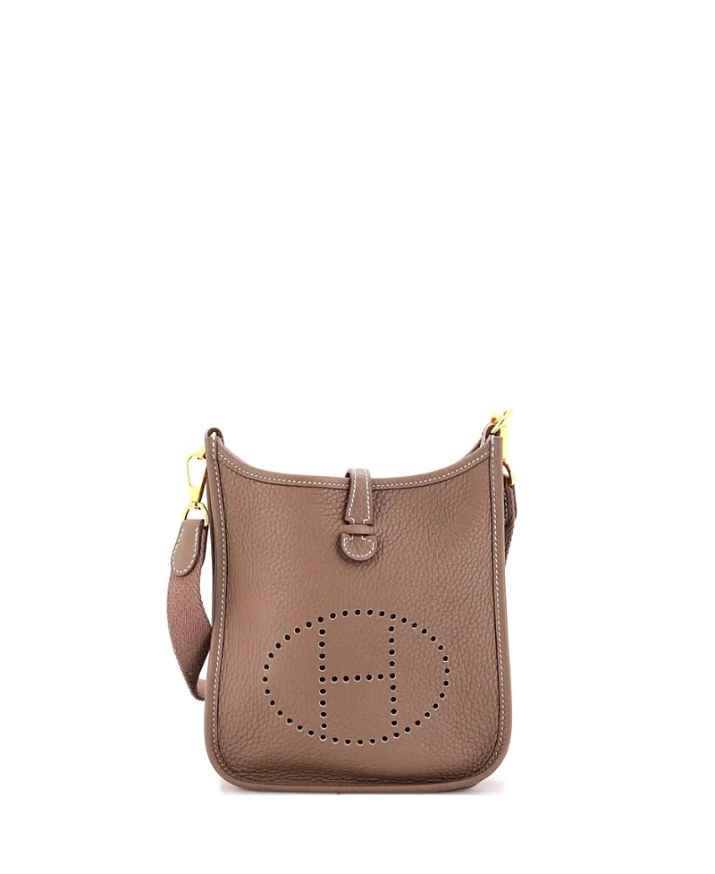 Pre-Owned Hermes Evelyne Iii Clemence Leather Crossbody Bag by Hermes