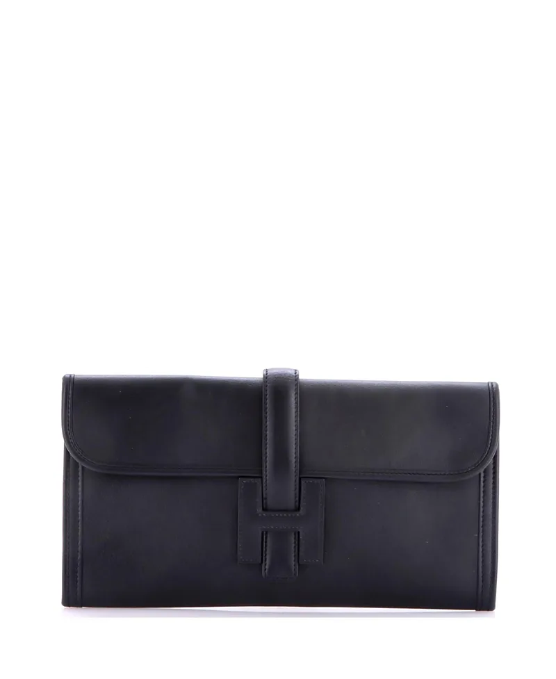 Pre-Owned Hermes Jige Elan Swift Leather Clutch