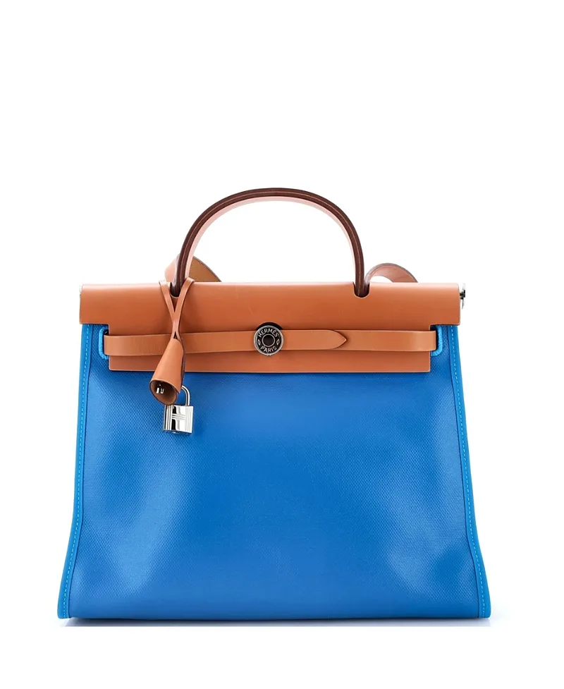 Pre-Owned Herbag Zip Canvas & Leather Shoulder Bag by Hermes