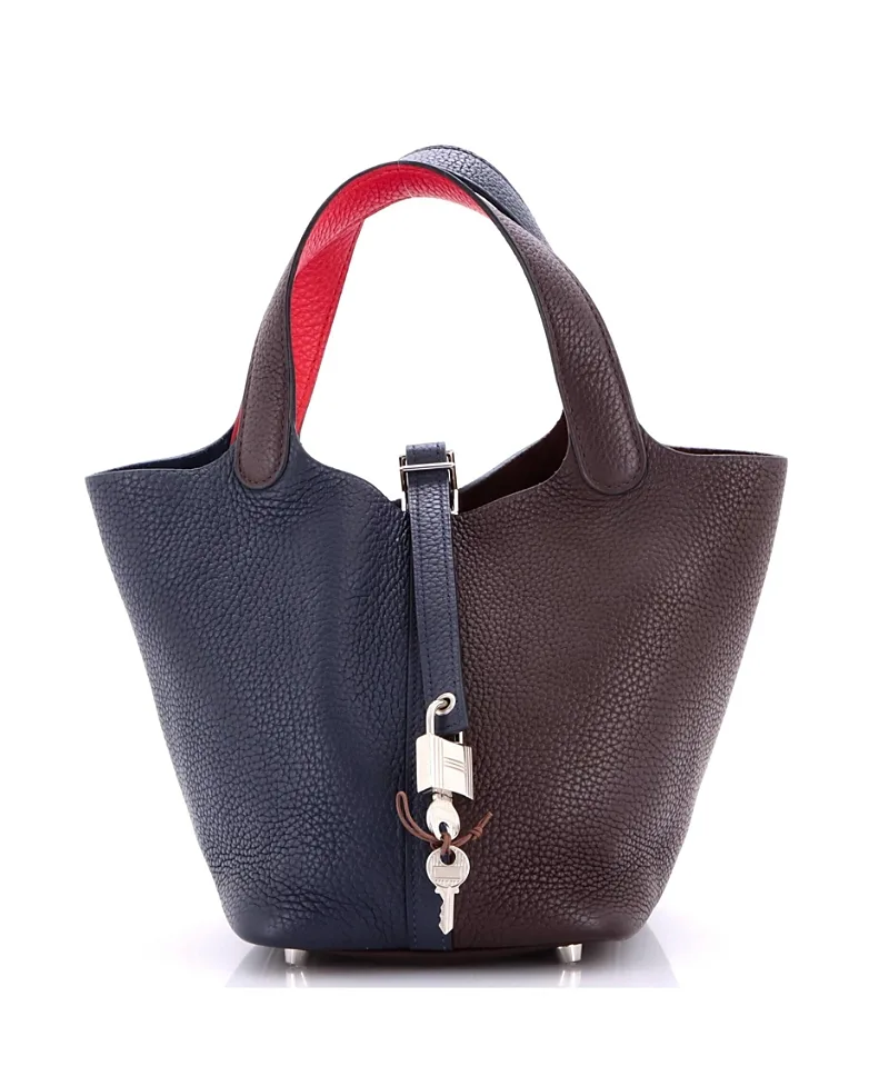 Pre-Owned Picotin Lock Clemence Leather Tote by Hermes