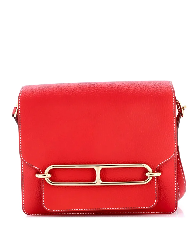 Pre-Owned Roulis Mini Clemence Leather Shoulder Bag by Hermes