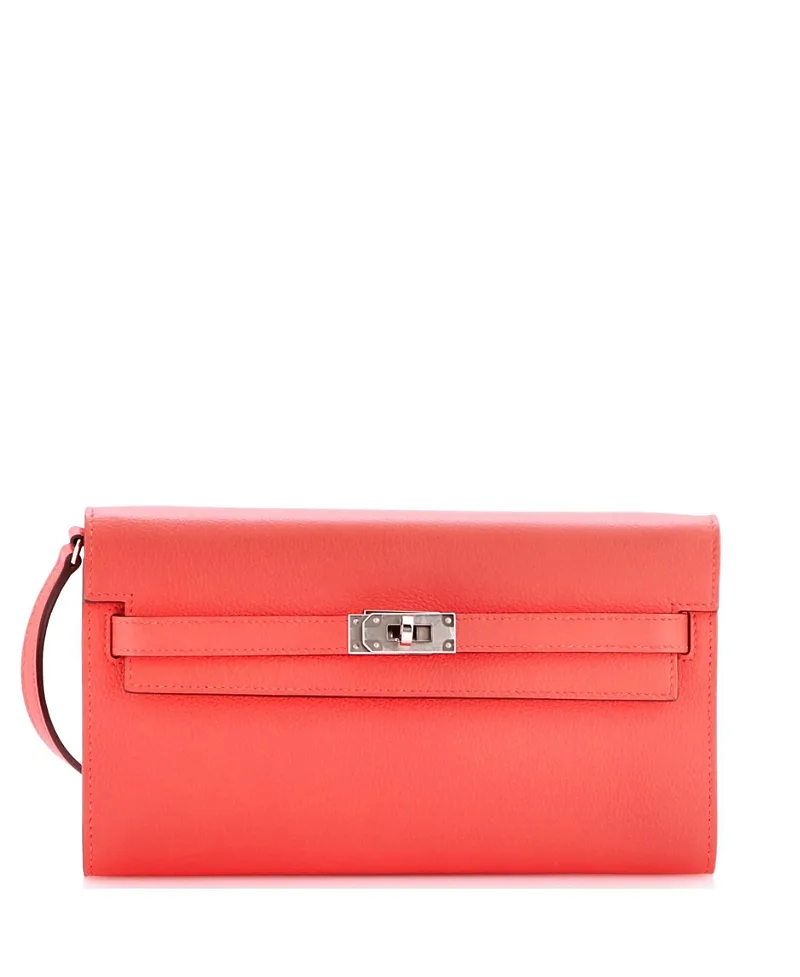 Pre-Owned Kelly to Go Evercolor Leather Wallet by Hermes