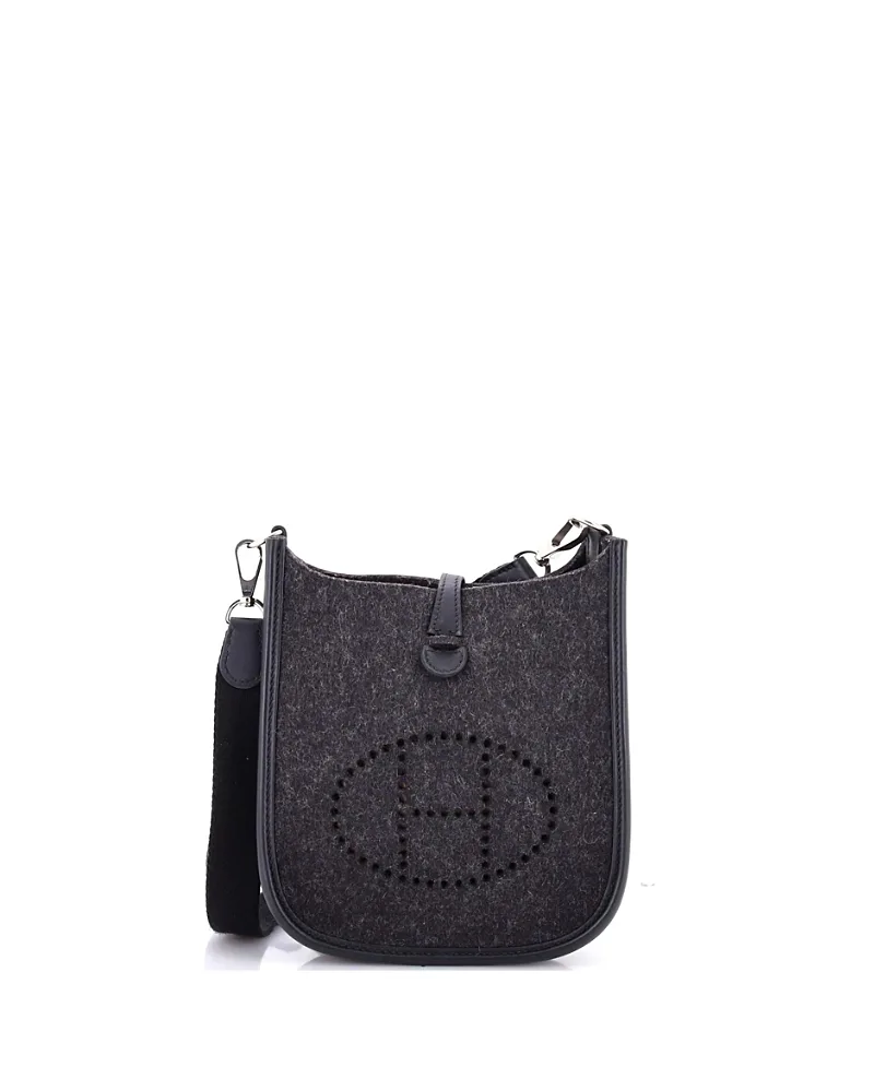 Pre-Owned Tpm Evelyne Gen Iii Felt & Leather Trim Crossbody by Hermes