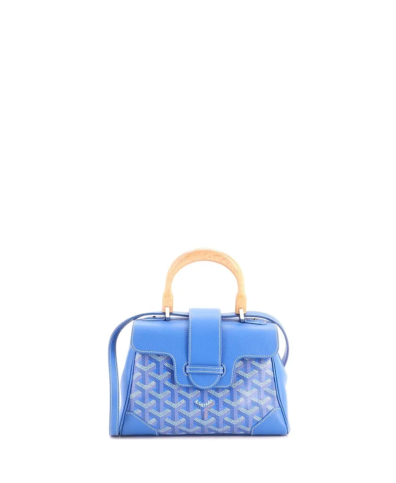 Pre-Owned Mini Saigon Top Handle Bag Coated Canvas with Leather by Pre-owned Goyard
