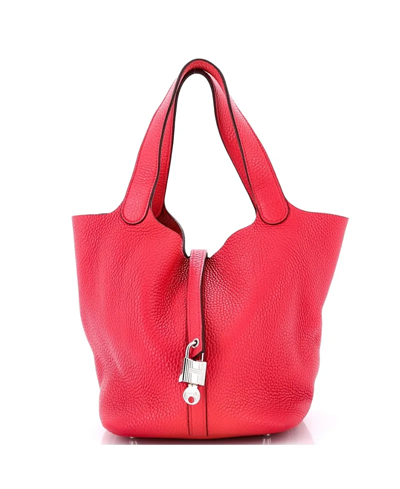 Pre-Owned Picotin Lock Leather Bucket Bag by Hermes