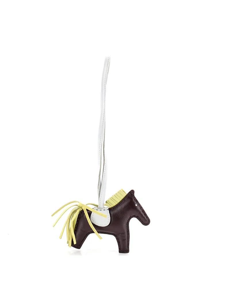Pre-Owned Rodeo Pm Fringe Leather Bag Charm by Hermes
