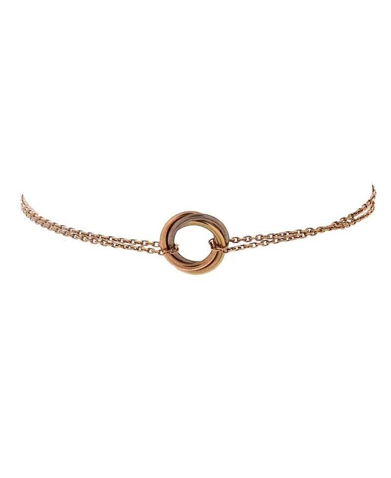 Pre-Owned Trinity Chain Bracelet 18K Tricolor Gold by Cartier's
