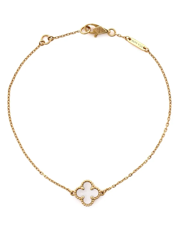 Pre-Owned Van Cleef & Arpels Sweet Alhambra Bracelet 18K Gold and Mother of Pearl