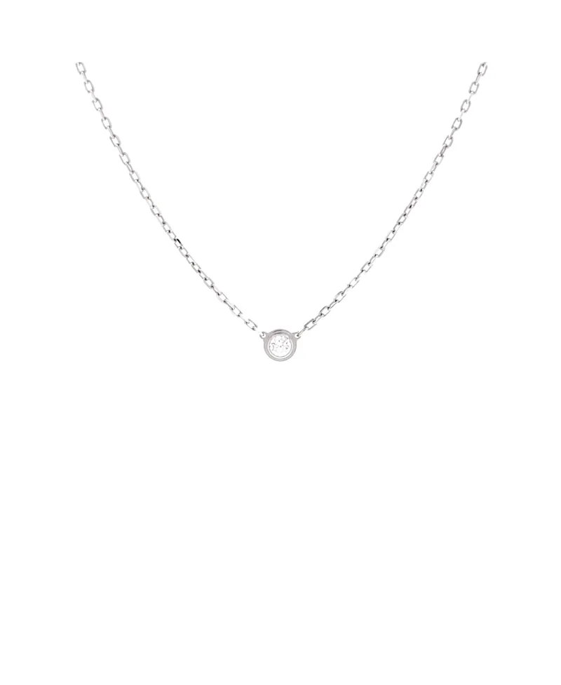 Pre-Owned Small Cartier DAmour Pendant Necklace 18K White Gold with Diamond, 16"