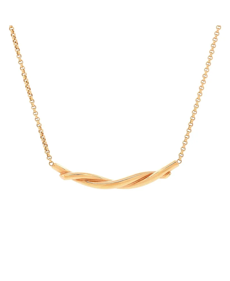 Pre-Owned Cartier Entrelaces Pendant Necklace 18K Rose Gold 16.25" by Cartier's