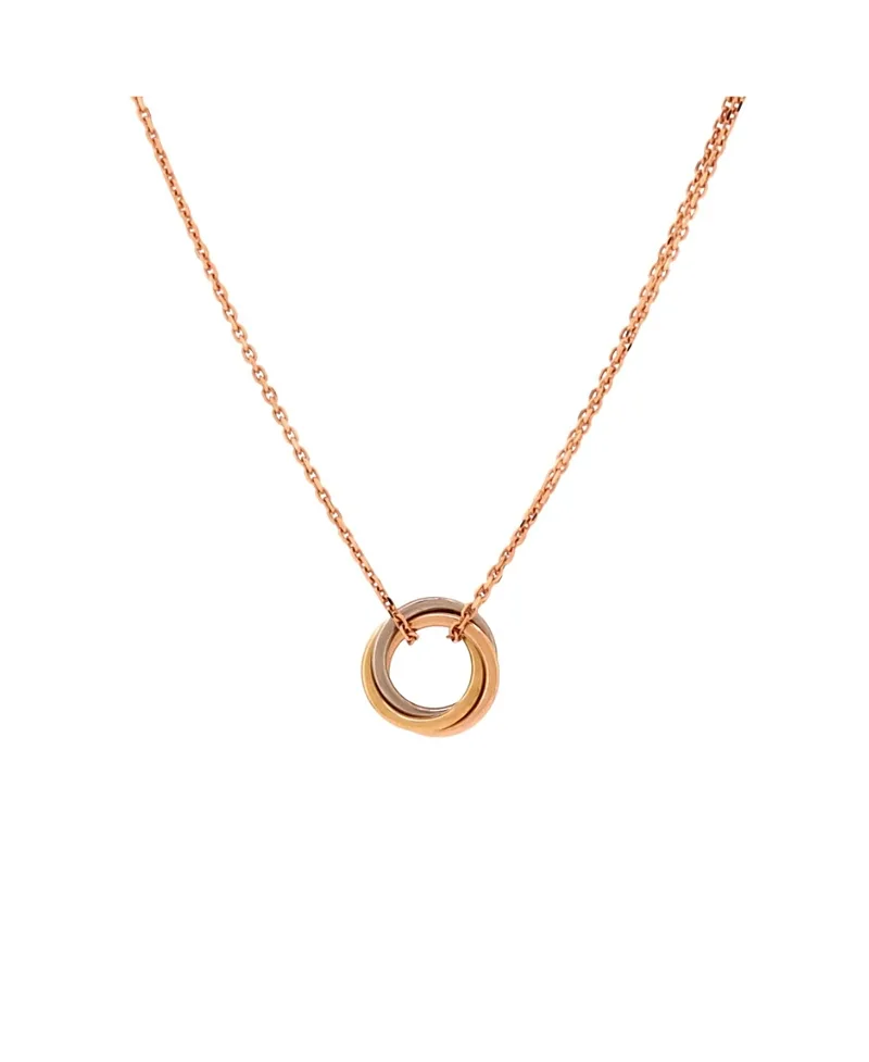 Pre-Owned Cartier Trinity Choker Necklace 18K Tricolor Gold 15.75" by Cartier's