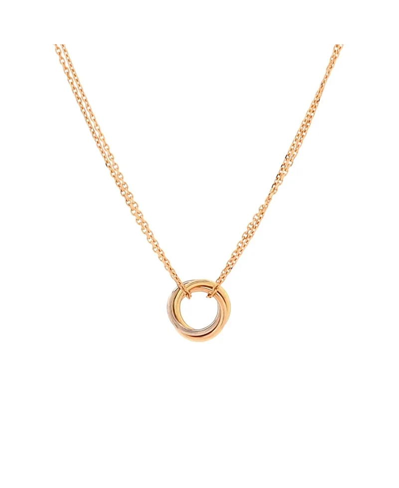 Pre-Owned Cartier Trinity Choker Necklace 18K Tricolor Gold 16.25" by Cartier's