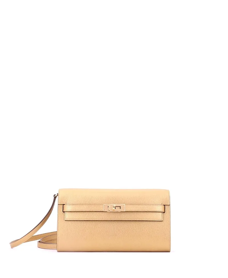 Pre-Owned Kelly Metallic Leather Wallet
