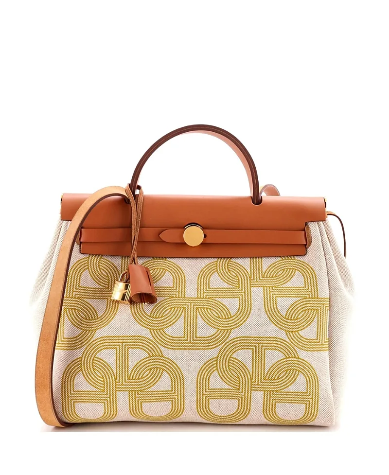 Pre-Owned Herbag Zip 31 Canvas & Leather Tote by Hermes
