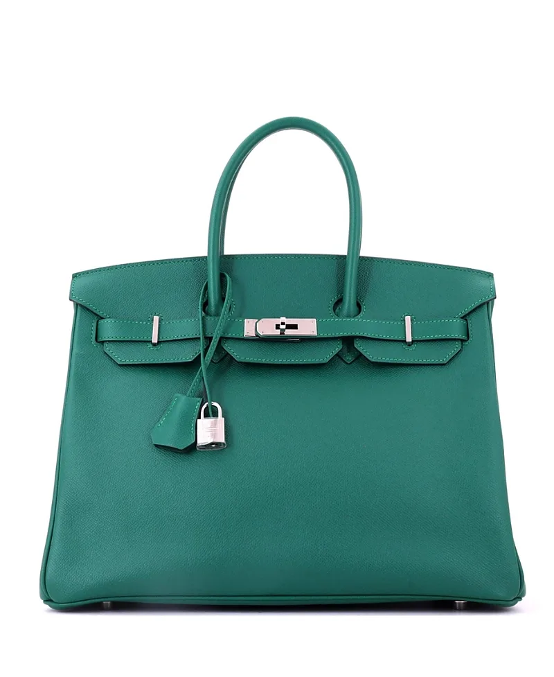 Pre-Owned Birkin 35 Epsom Leather & Palladium Hardware Satchel