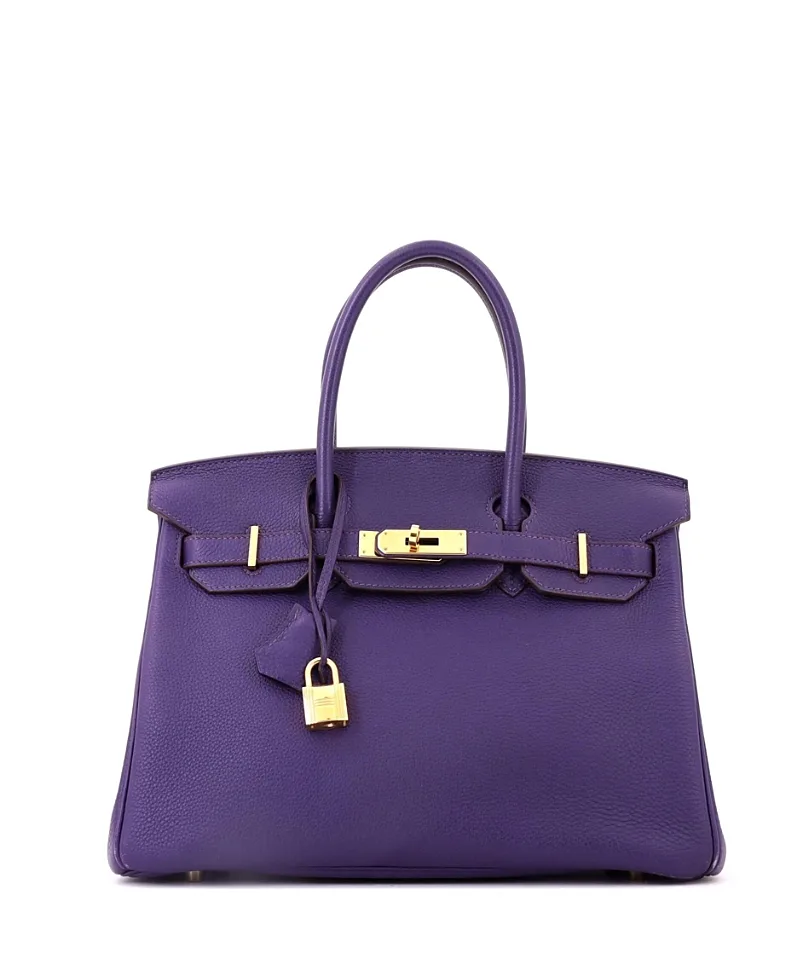 Pre-Owned Birkin 30 Handbag Togo with Gold Hardware