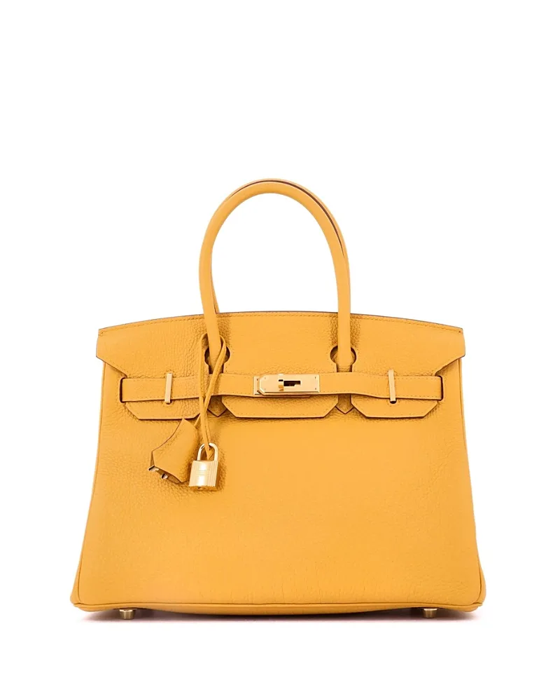 Pre-Owned Birkin 30 Togo Leather Gold Hardware Handbag by Hermes