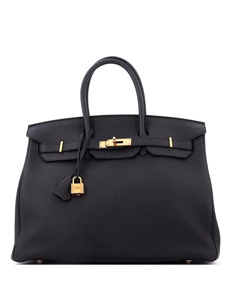 Pre-Owned Birkin 35 Togo Leather Rose Gold Tone Hardware Satchel by Hermes