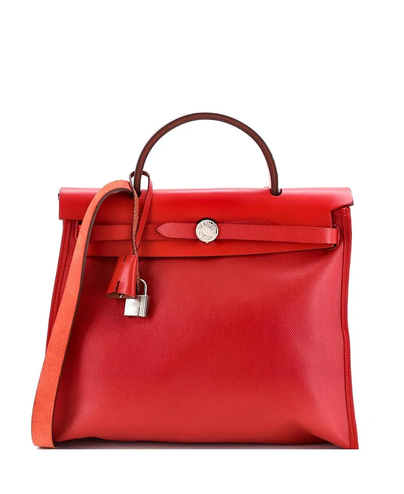 Pre-Owned Herbag Zip Canvas & Leather Tote by Hermes