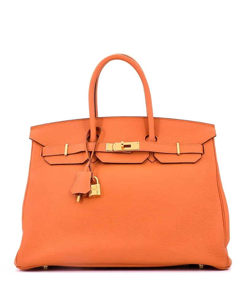 Pre-Owned Birkin 35 Handbag Togo with Gold Hardware by Hermes