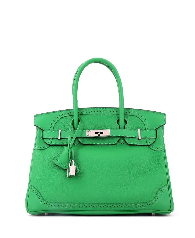 Pre-Owned Birkin 30 Handbag Togo and Swift with Palladium Hardware