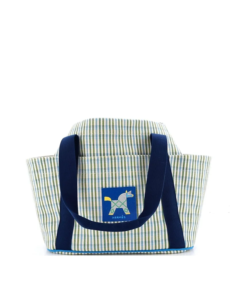 Pre-Owned Animaux Nattes Canvas Tote by Hermes