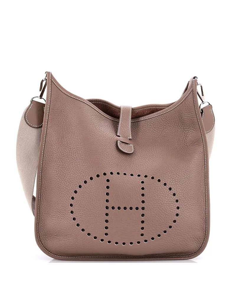 Pre-Owned Evelyne Gen Ii Perforated H Logo Leather Crossbody Bag by Hermes