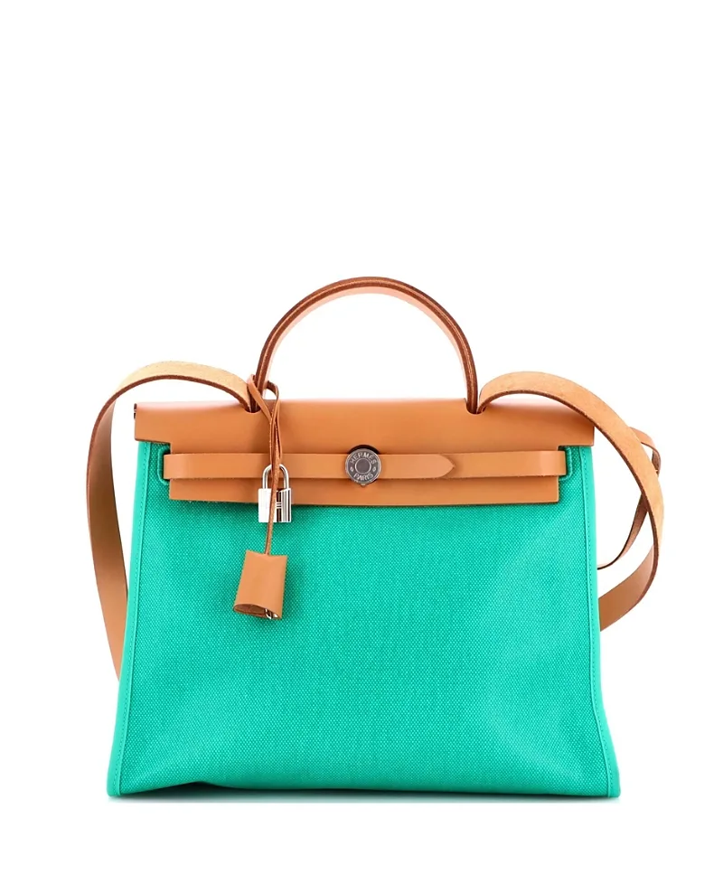 Pre-Owned Herbag Zip 31 Canvas & Leather Shoulder Bag by Hermes