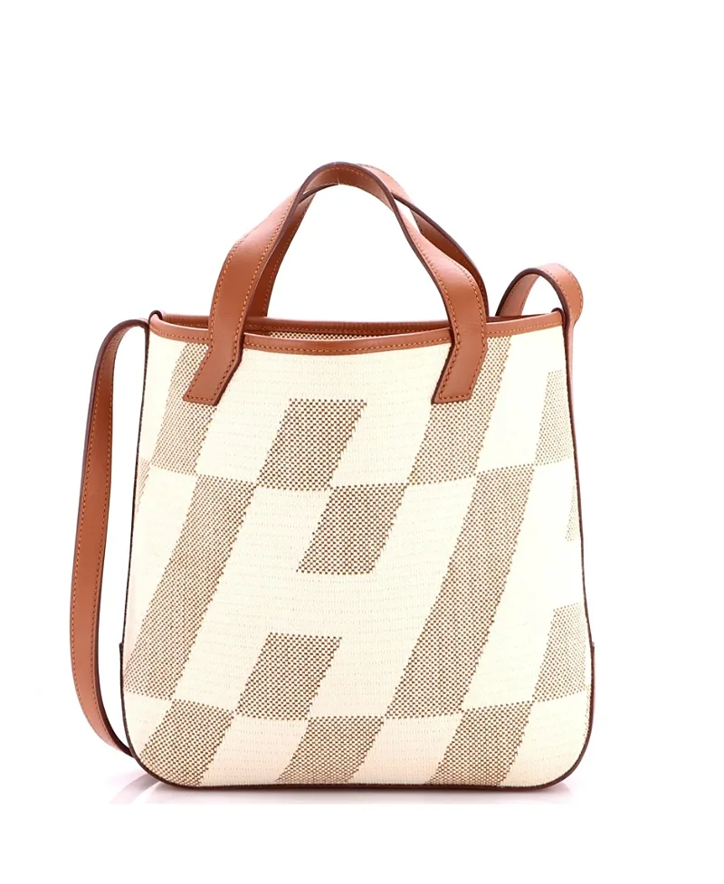 Pre-Owned Cabas H En Biais Canvas & Leather Tote by Hermes