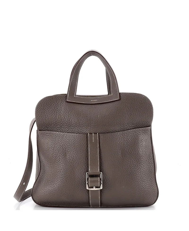 Pre-Owned Halzan Convertible Leather Shoulder Bag by Hermes