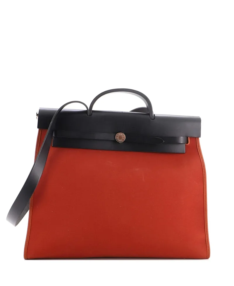 Pre-Owned 39 Herbag Zip Leather and Toile by Hermes