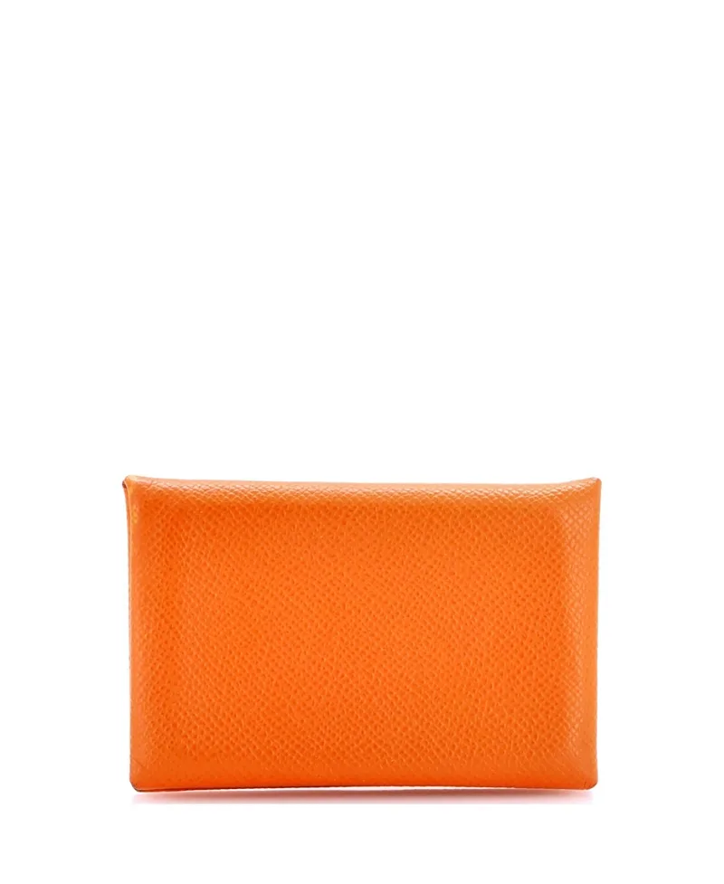 Pre-Owned Hermes Calvi Epsom Leather Card Case by Hermes