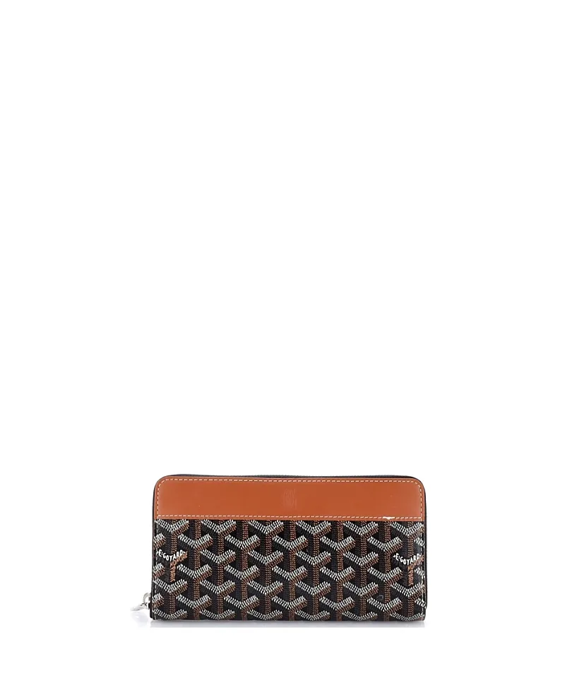 Pre-Owned Goyard Matignon Zip Wallet Coated Canvas with Leather by Pre-owned Goyard