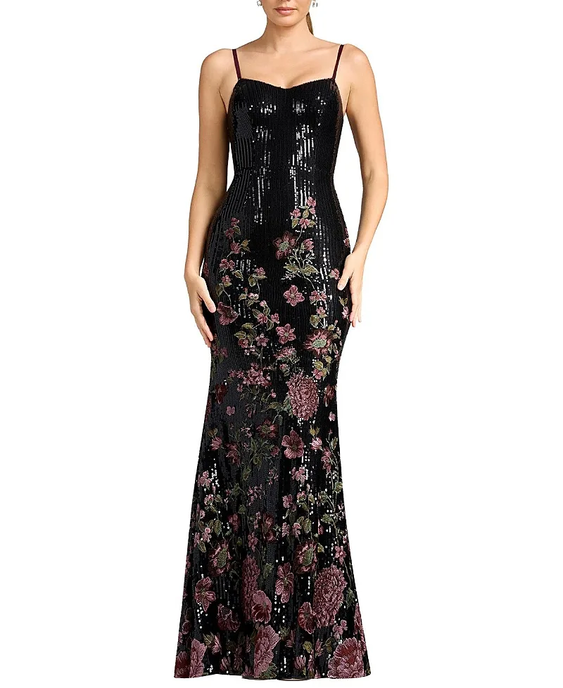 Dress the Population Giovanna Embellished Sequin Floral Mermaid Gown