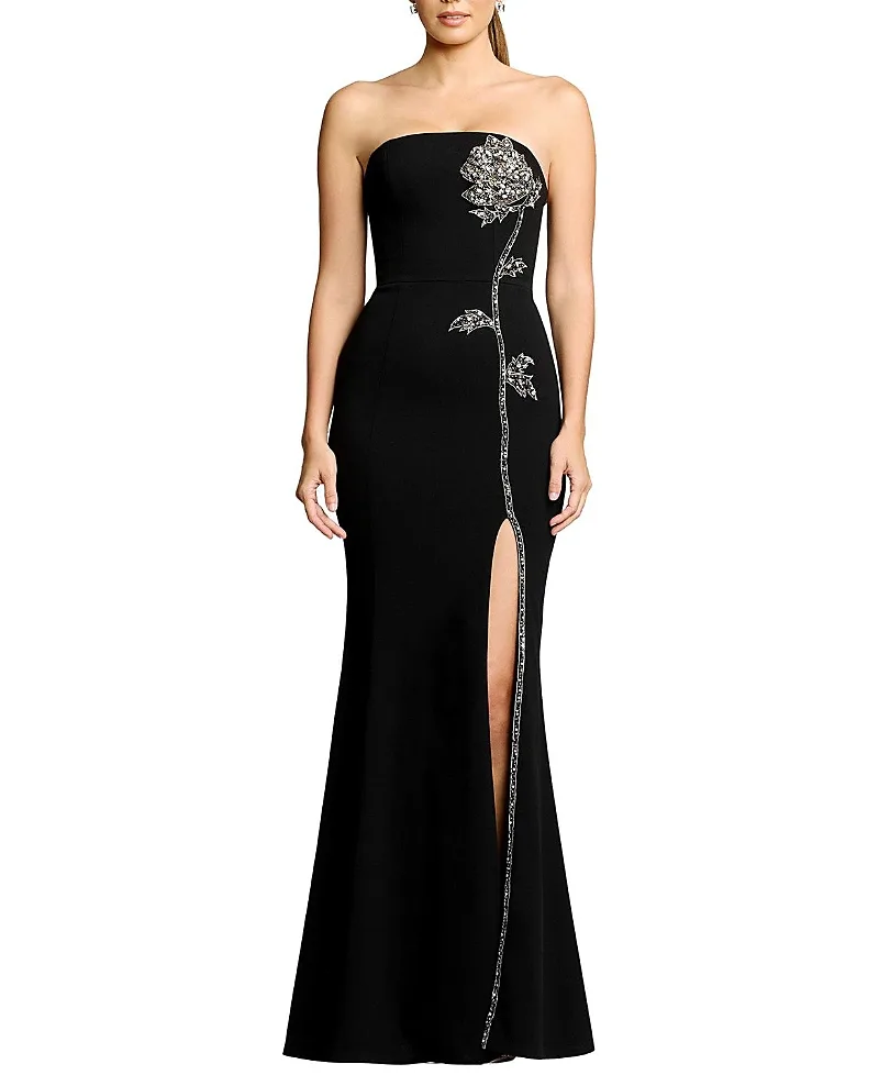 Dress the Population Dion Strapless Embellished Crepe Mermaid Gown by Dress the Population