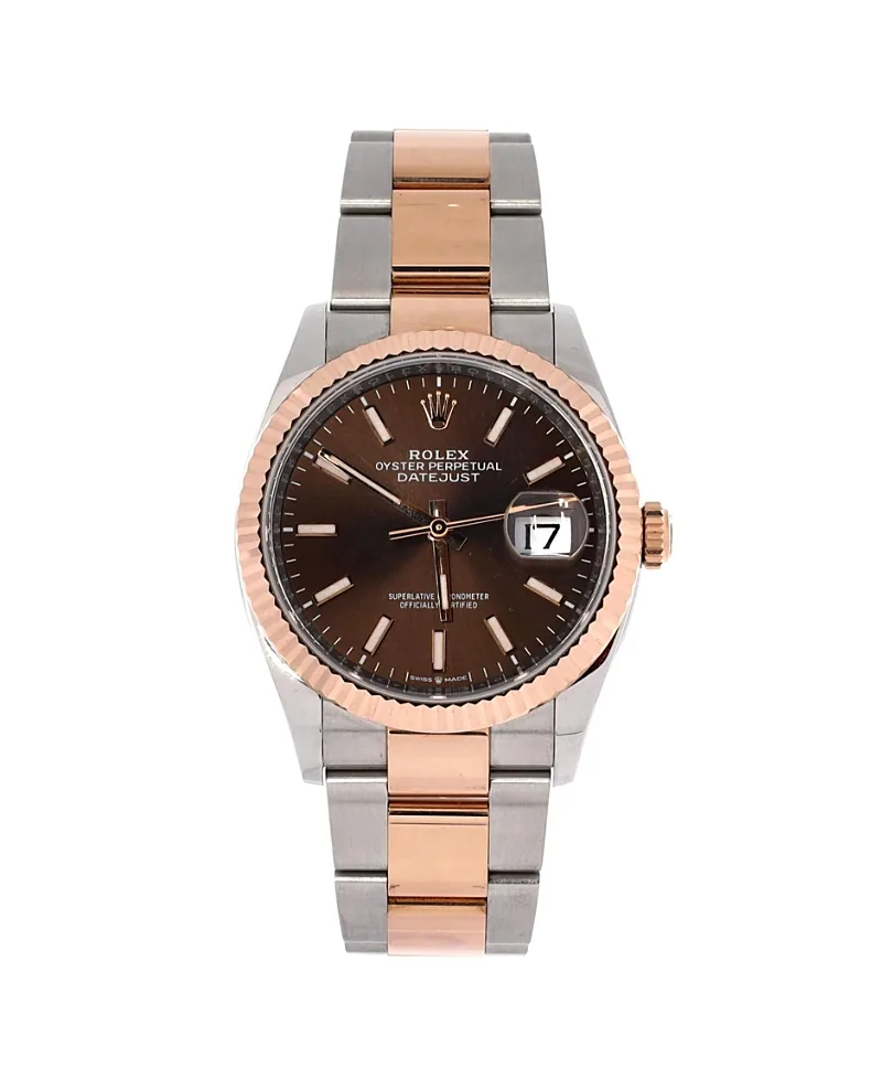Pre-Owned Rolex Oyster Perpetual Datejust Automatic Watch in Stainless Steel and Rose Gold 36mm by Pre-owned Rolex