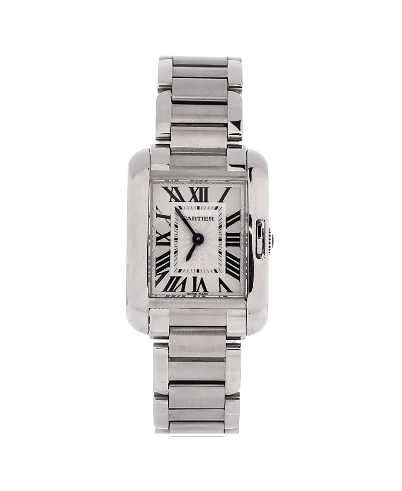 Pre-Owned Cartier Tank Anglaise Quartz Watch in Stainless Steel 23mm by Cartier's