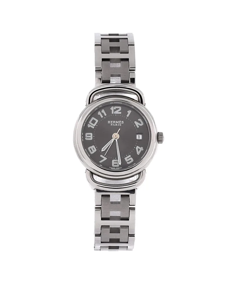 Pre-Owned Hermes Pullman Quartz Watch in Stainless Steel 25mm by Hermes