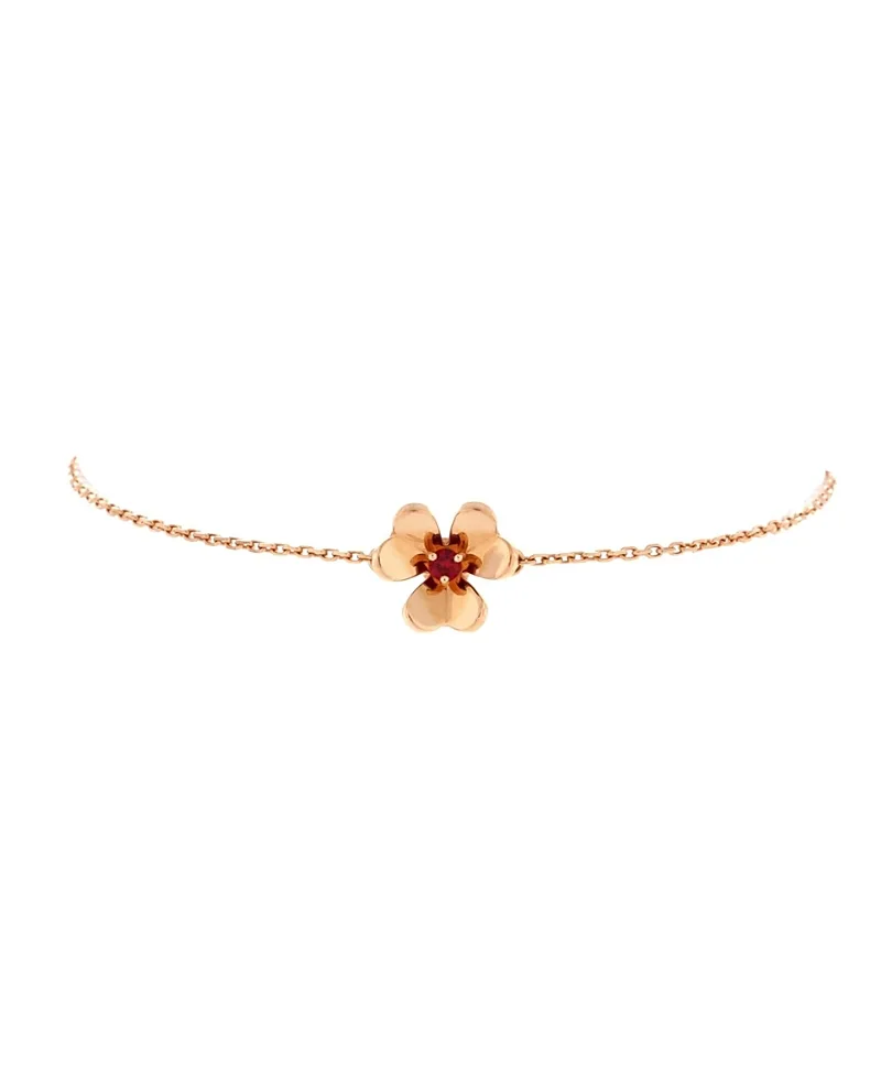 Pre-Owned Van Cleef & Arpels Mini Frivole Bracelet 18K Rose Gold with Ruby by Pre-owned Van Cleef & Arpels