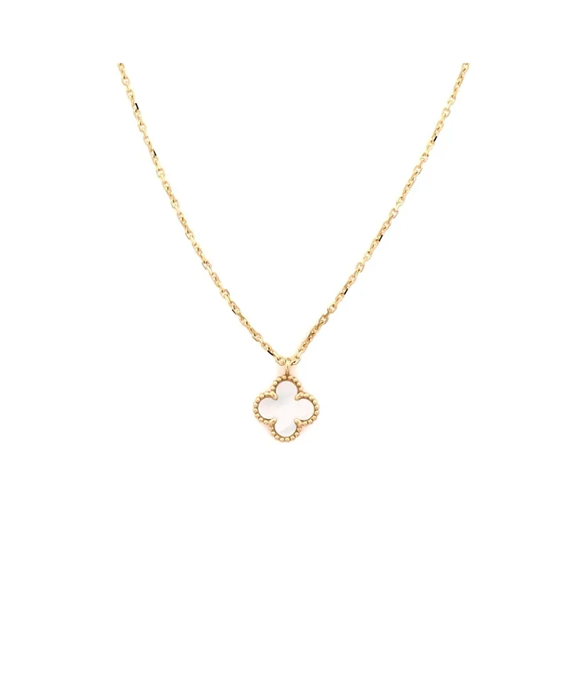Pre-Owned Van Cleef & Arpels Sweet Alhambra Pendant Necklace 18K Gold and Mother of Pearl, 14.75"
