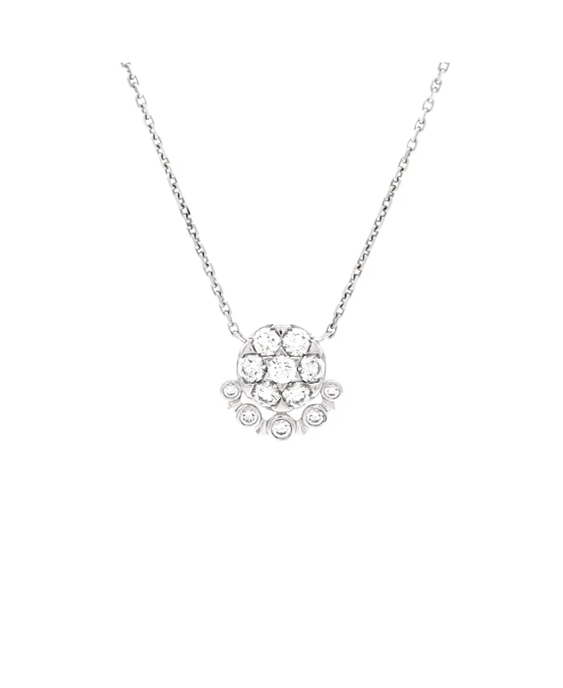 Pre-Owned Cartier 0.45CT Etincelle De Cartier Cluster Pendant Necklace 18K White Gold with Diamonds, 15.25" by Cartier's