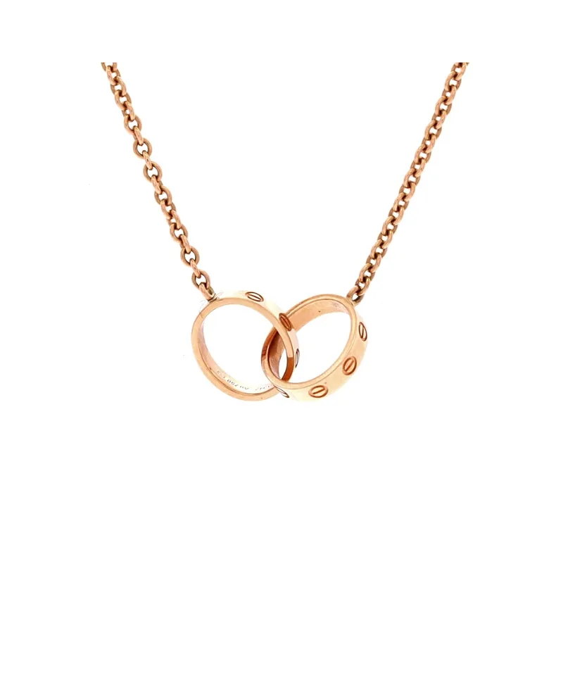Pre-Owned Cartier Love Interlocking Necklace 18K Rose Gold, 17.25" by Cartier's